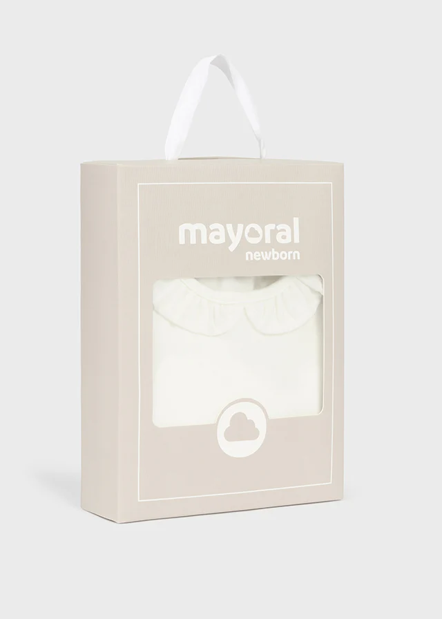 Newborn Off White Ruffled Body Suit - Image 4