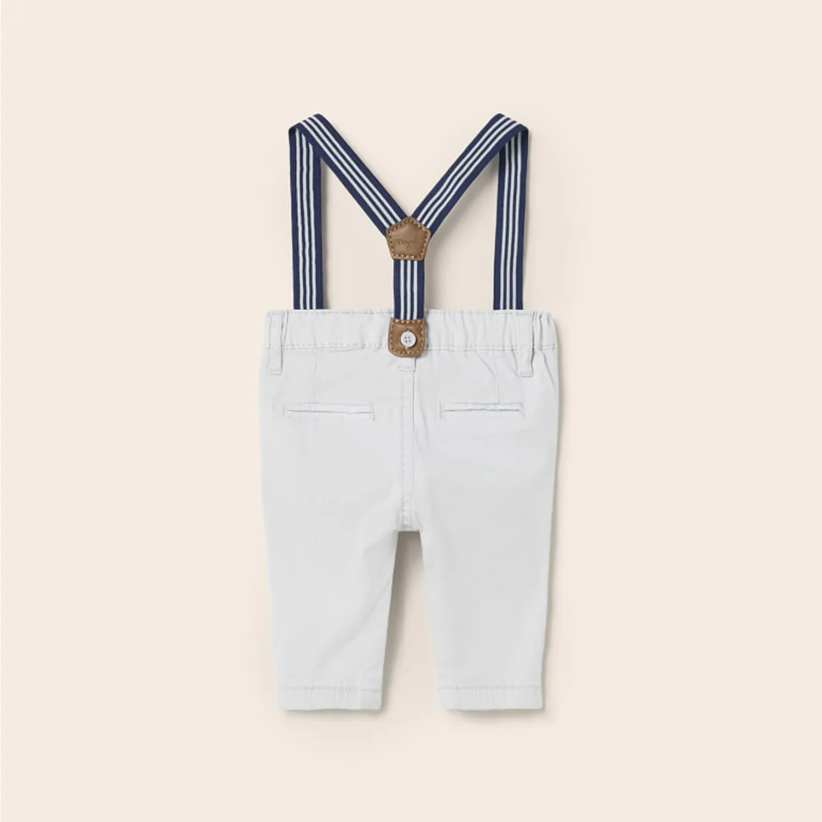 Newborn Silver Pants with Suspenders - Image 2