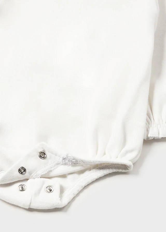 Newborn White Ruffled Body Suit - Image 3
