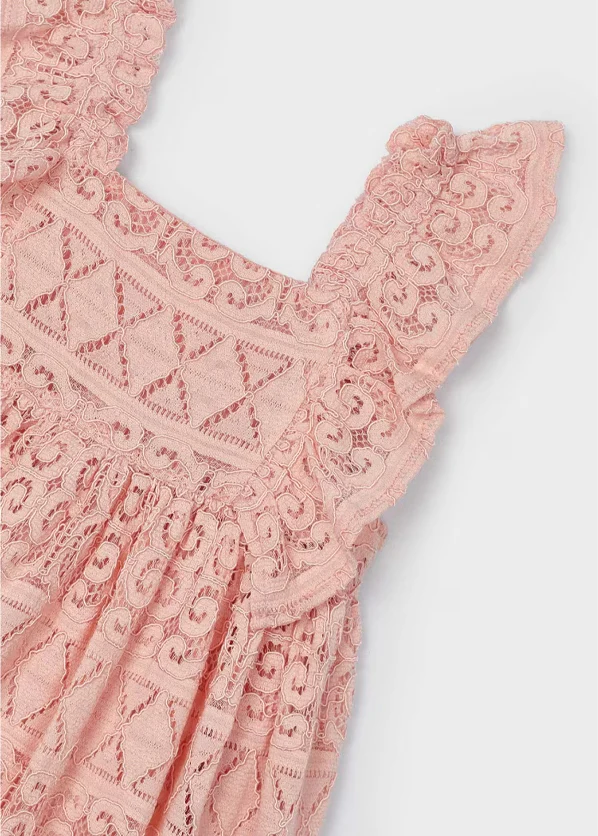 Nude Pink Crochet Dress - Image 3