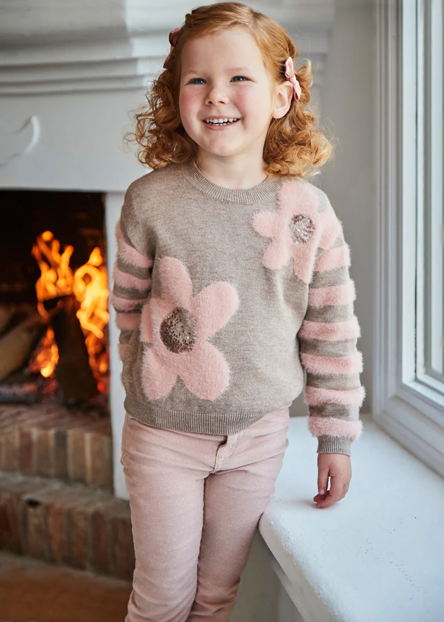 Nude Pink Metallic Shimmer Corduroy Jeggings - Image 3
