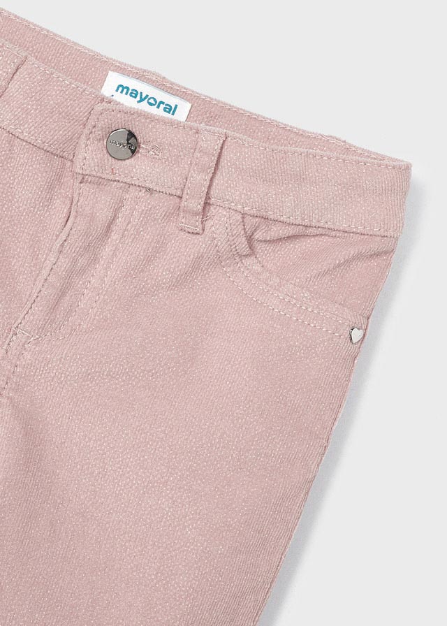 Nude Pink Metallic Shimmer Corduroy Jeggings - Image 4