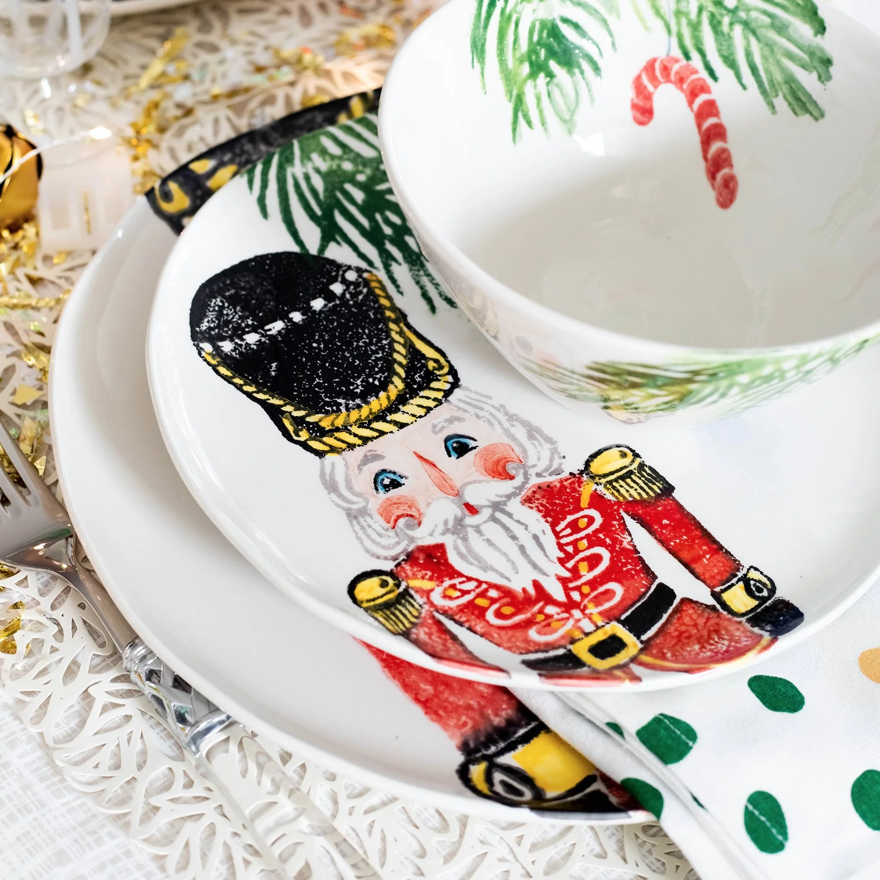 Nutcrackers Red Salad Plate - Image 3