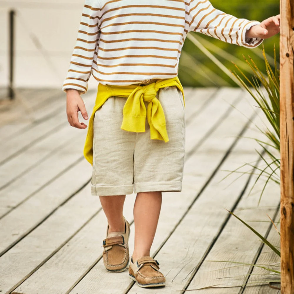 Oat Linen Shorts - Image 4