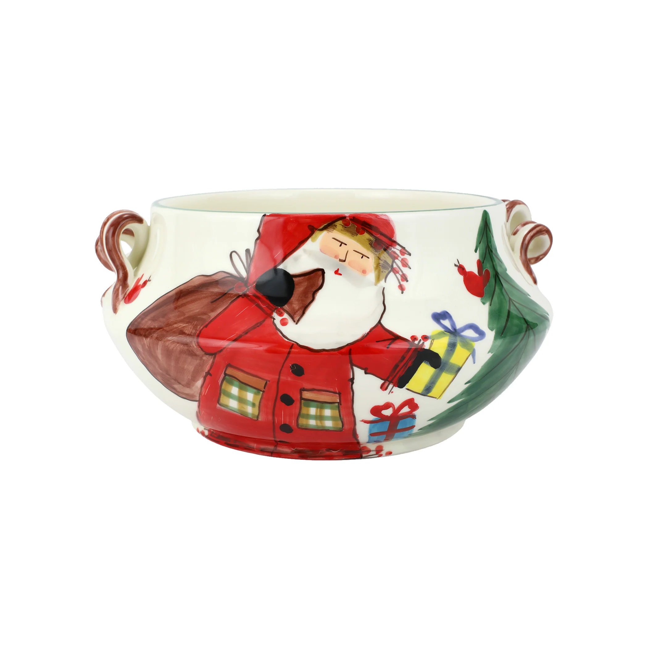 Old St. Nick Cachepot With Gifts