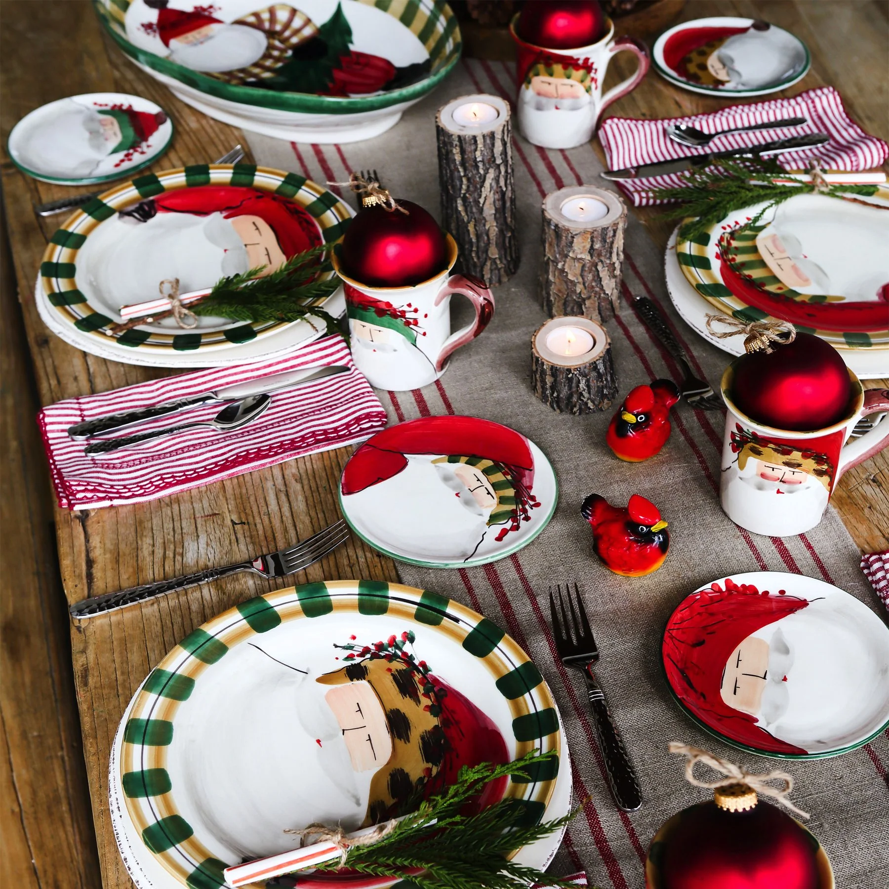 Old St. Nick Dinner Plate - Striped Hat - Image 2