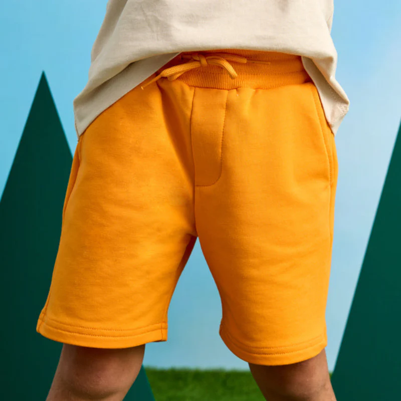 Orange Knit Sports Shorts