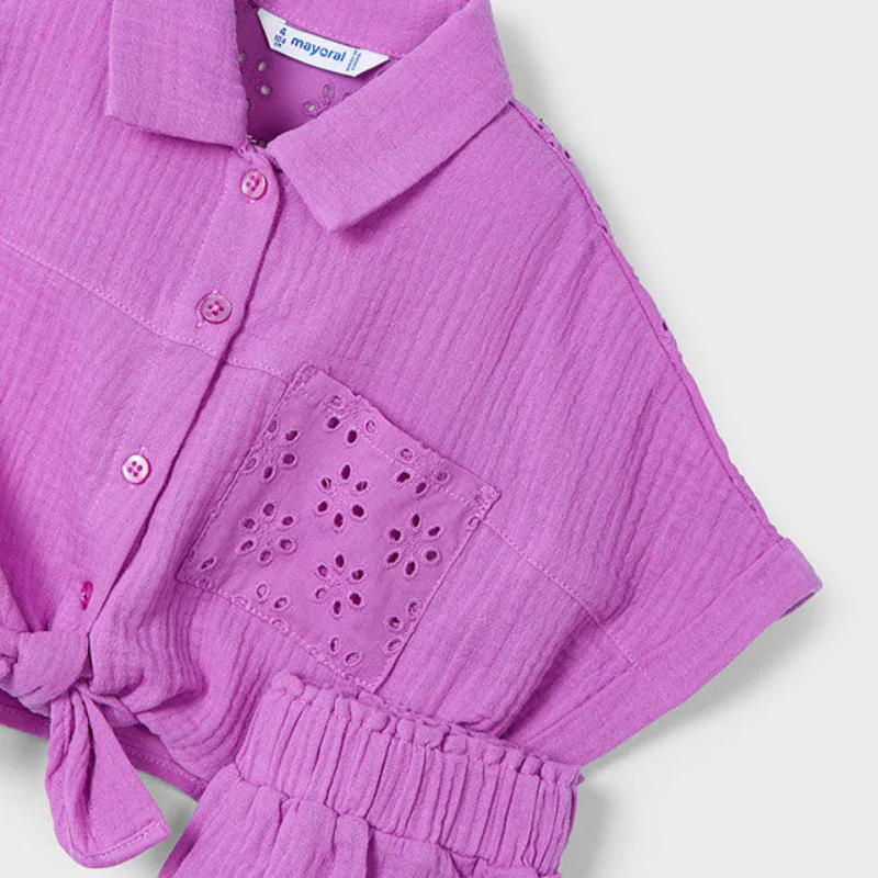Orchid Eyelet Short Set - Image 2
