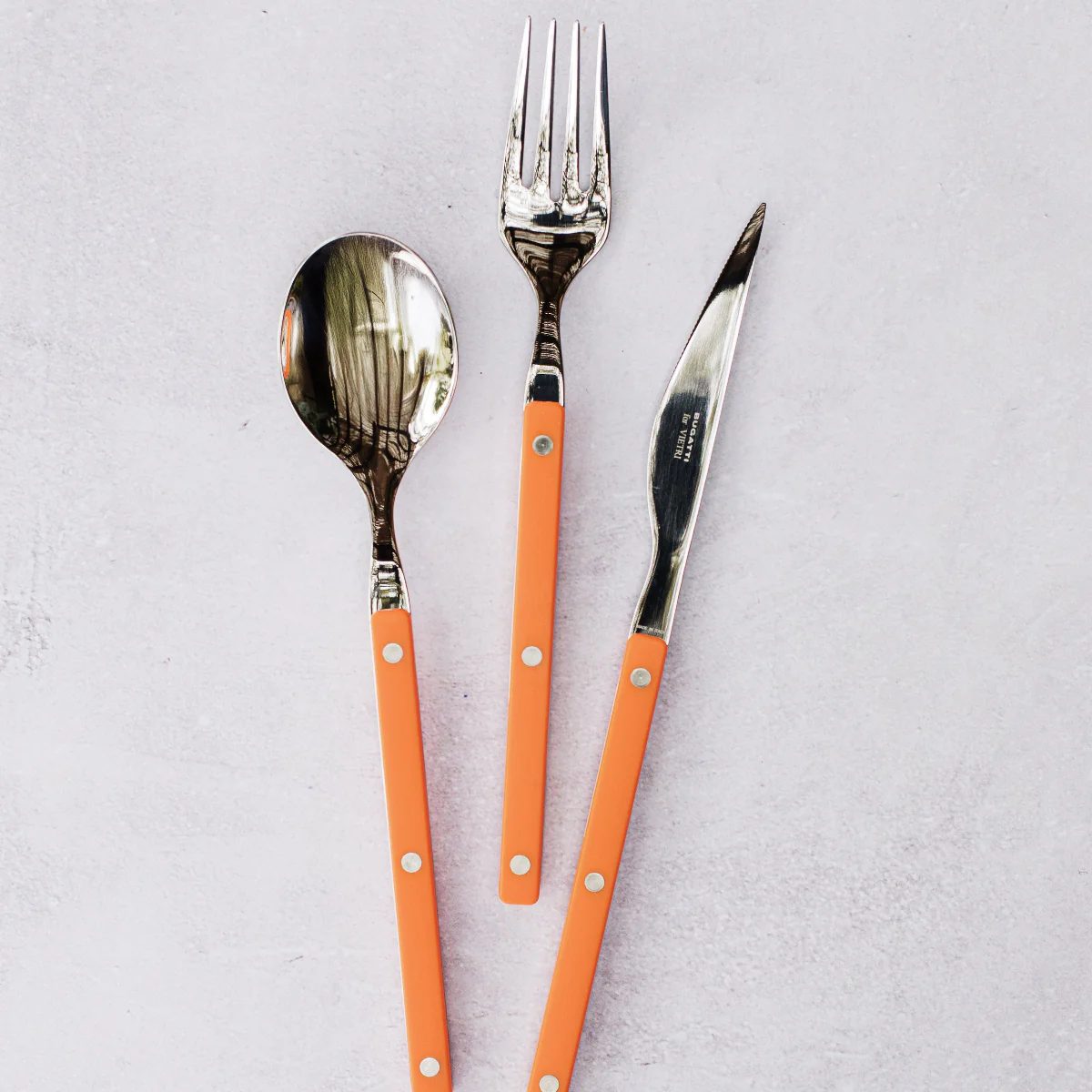 Pastello Orange Three-Piece Place Setting - Image 5