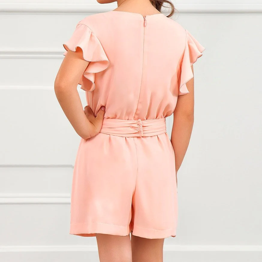 Peach Ruffle Romper - Image 3