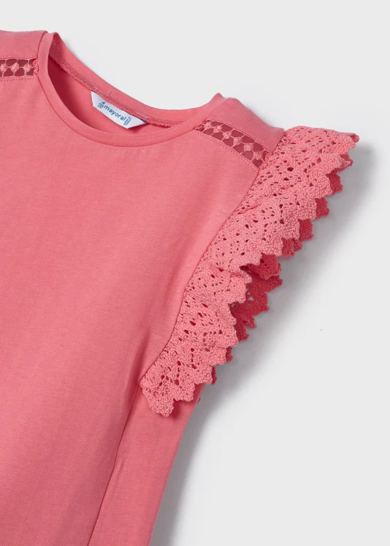 Peony Ruffled Cotton T-Shirt - Image 3