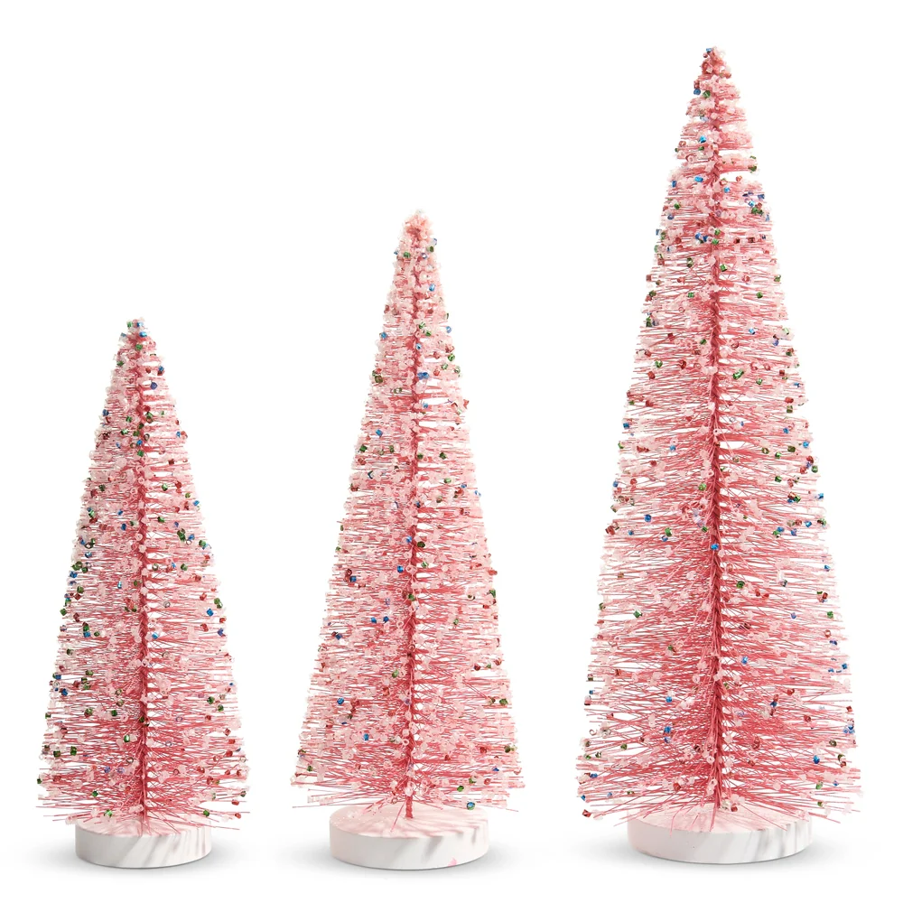Pink Bottle Brush Tree With Sprinkles