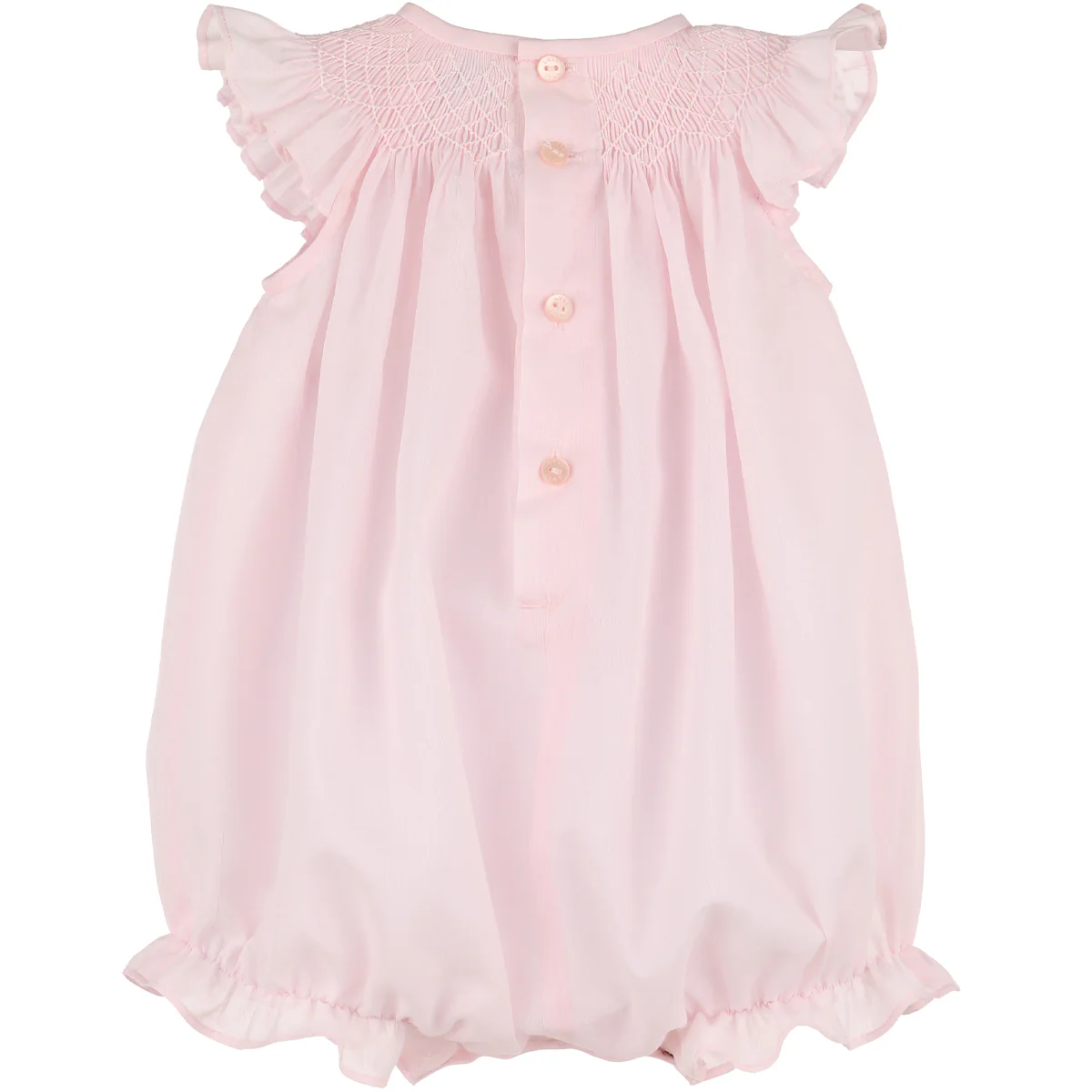 Pink Floral Diamond Smocked Bubble - Image 2
