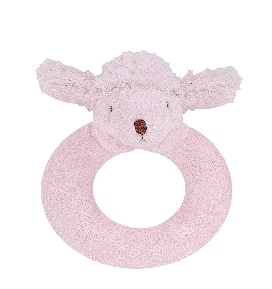 Pink Poodle Ring Rattle