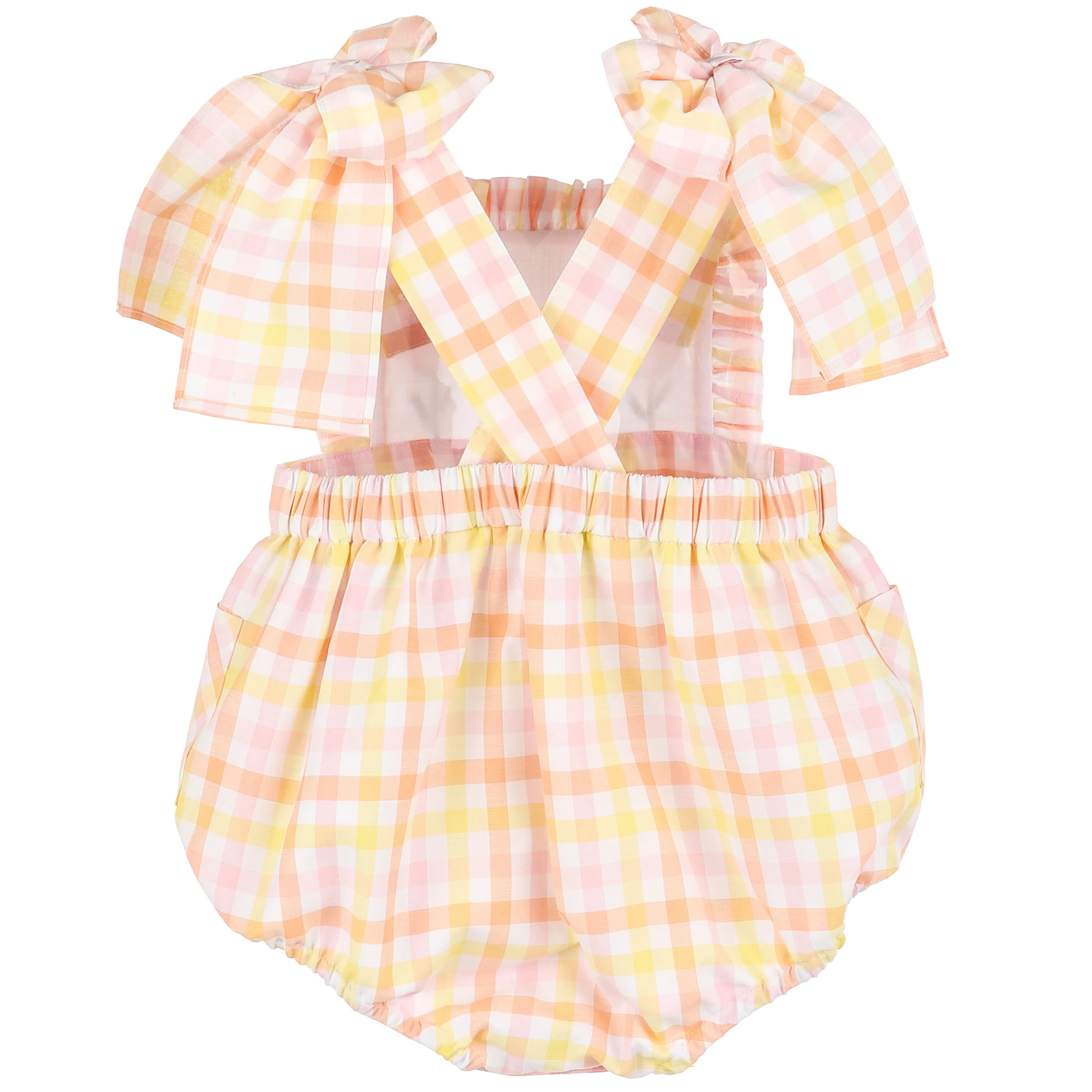 Pink & Yellow Pastel Plaid Sunsuit - Image 2