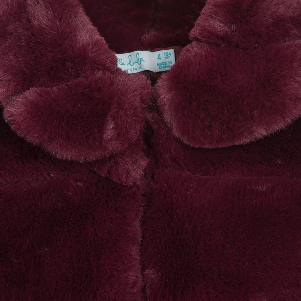 Plum Faux Fur Coat - Image 4