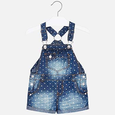 Polka Dot Denim Overalls - Image 2