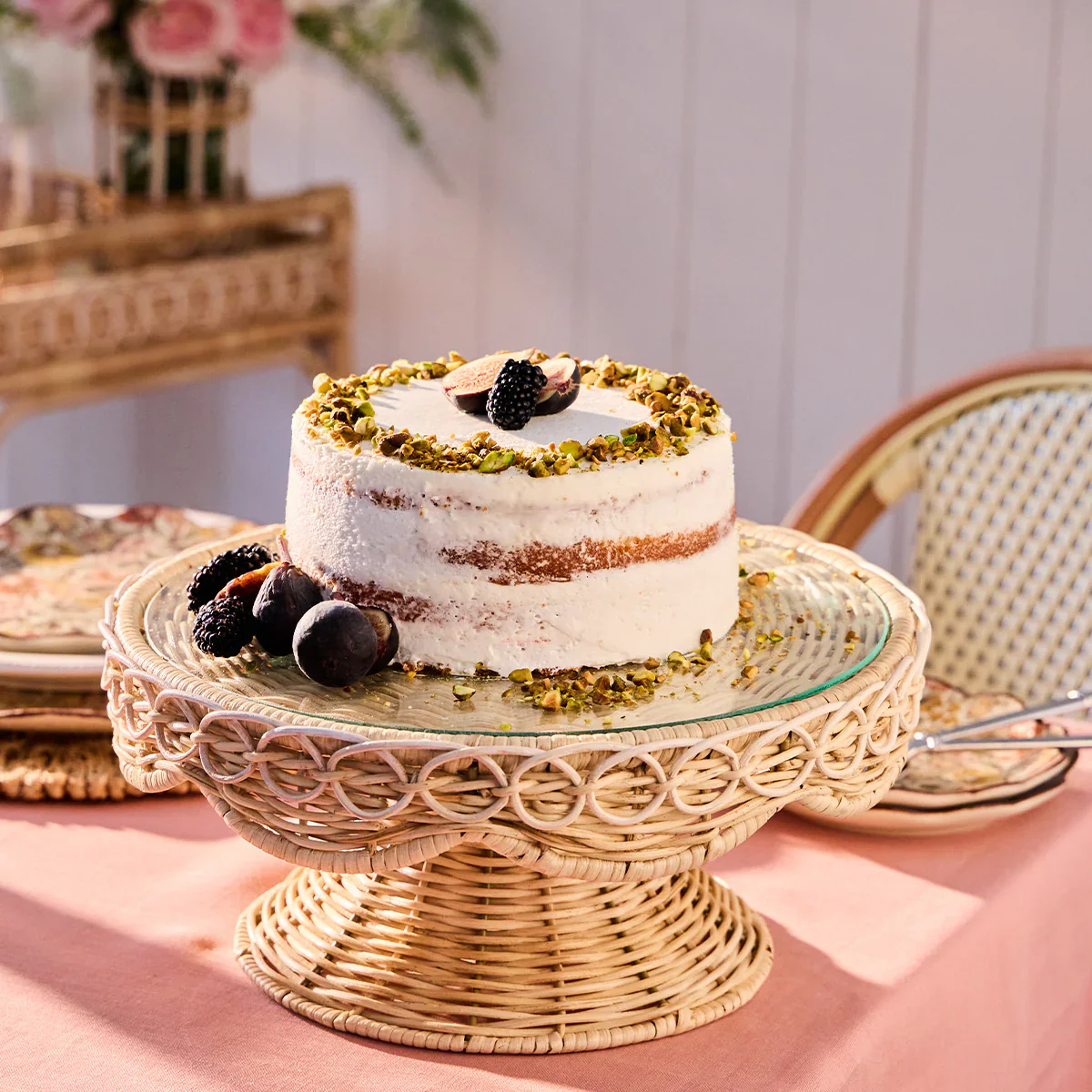 Provence Rattan Cake Stand - Whitewash - Image 4