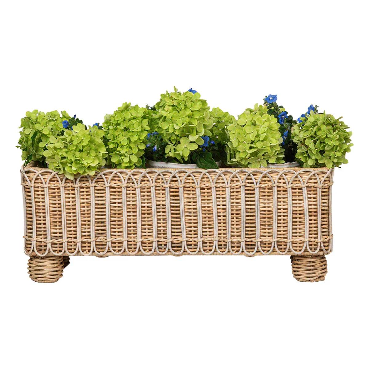 Provence Rattan Rectangular Planter - Whitewash - Image 2
