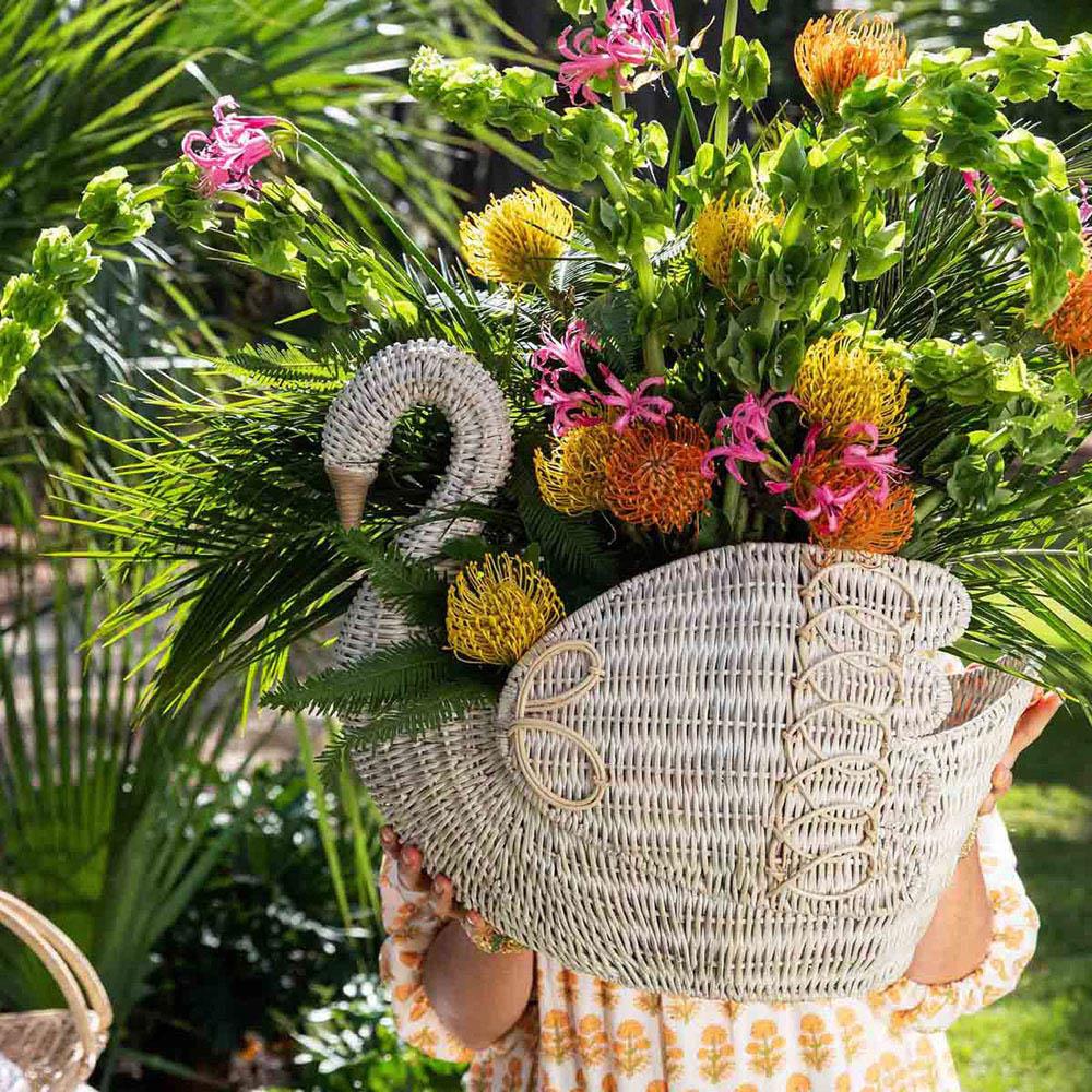 Provence Rattan Swan Basket - Whitewash - Image 3