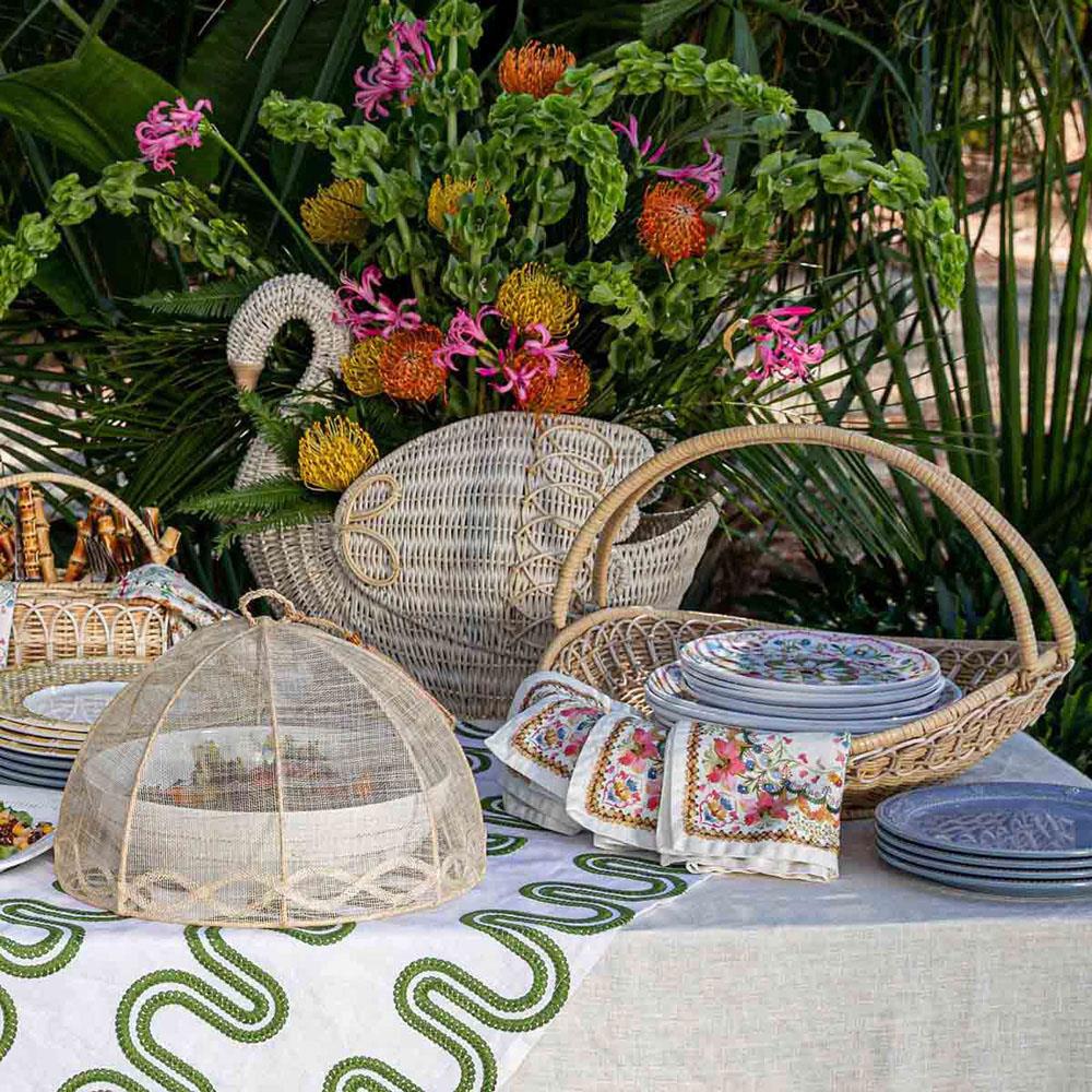 Provence Rattan Swan Basket - Whitewash - Image 4