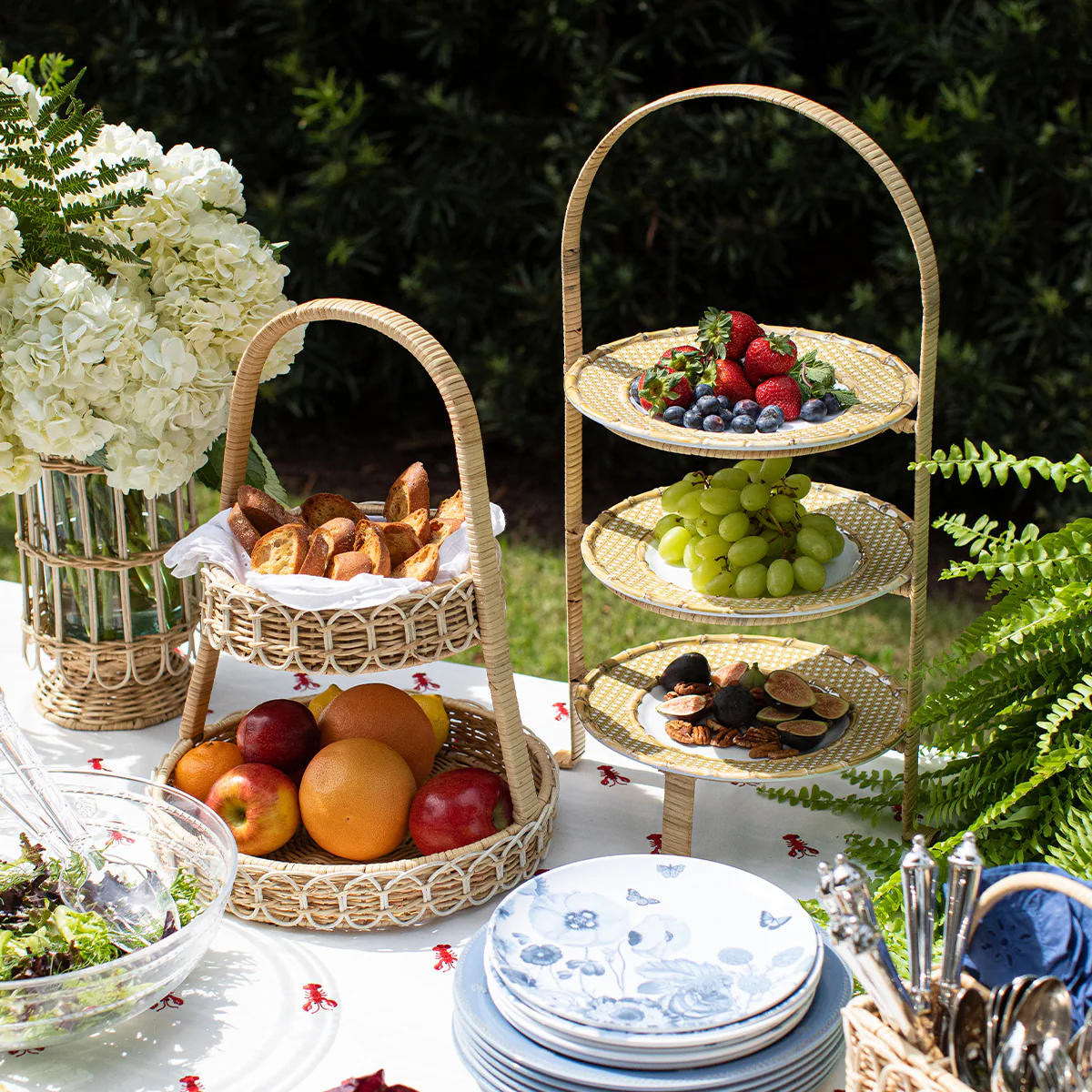 Provence Rattan Two Tiered Server - Whitewash - Image 4