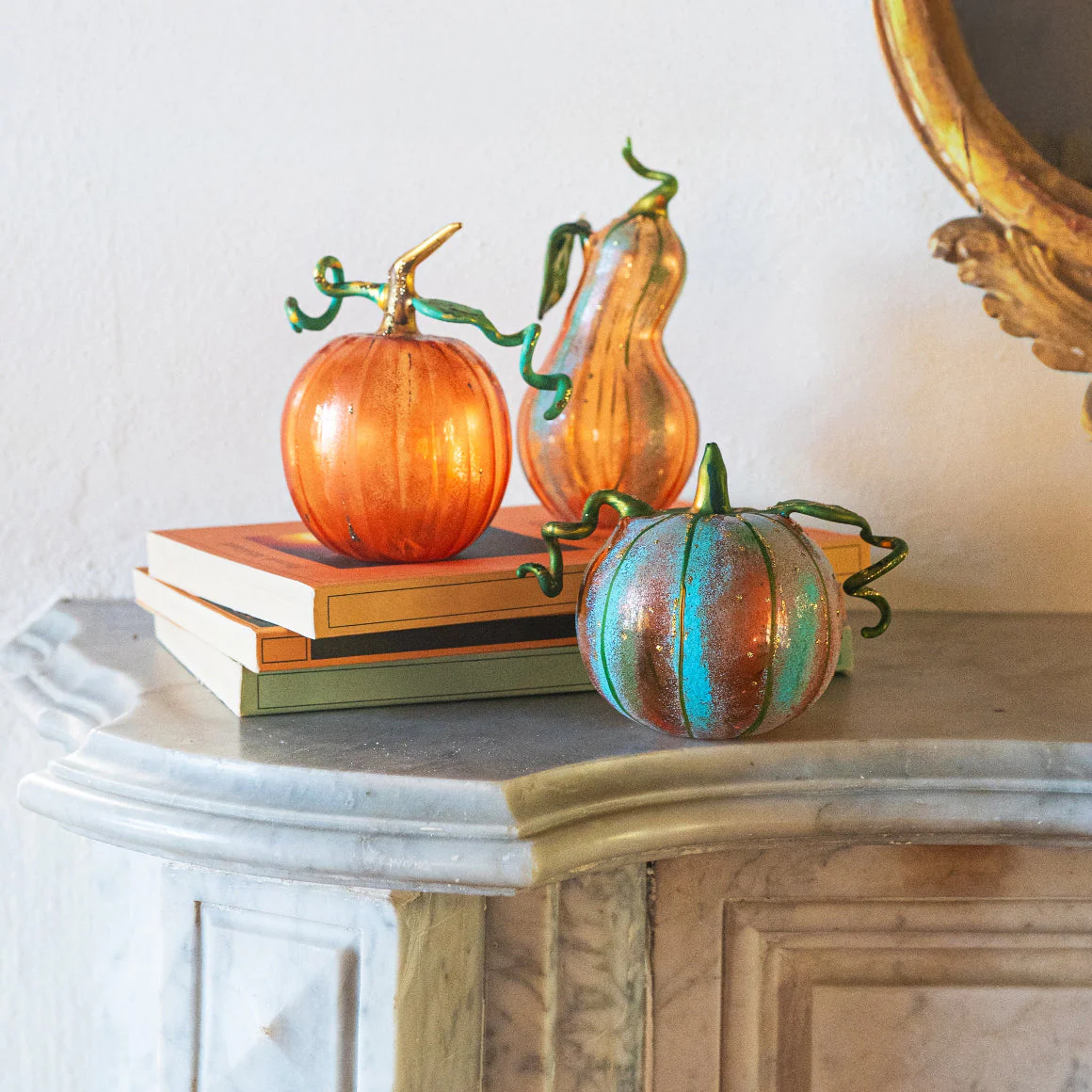 Pumpkins Figural Blue Glass Pumpkin - Image 3