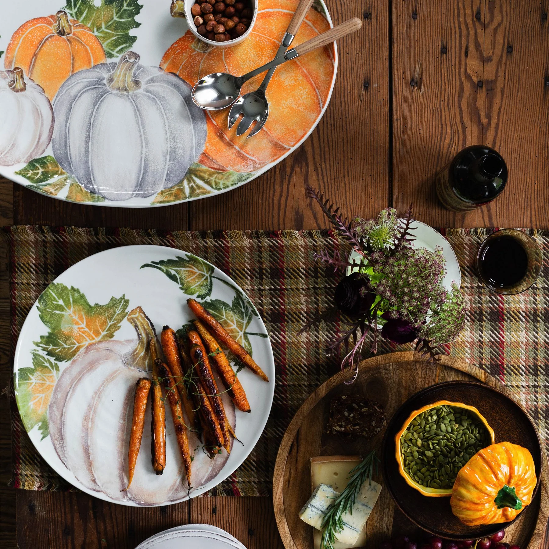 Pumpkins Large Oval Platter With Assorted Pumpkins - Image 3