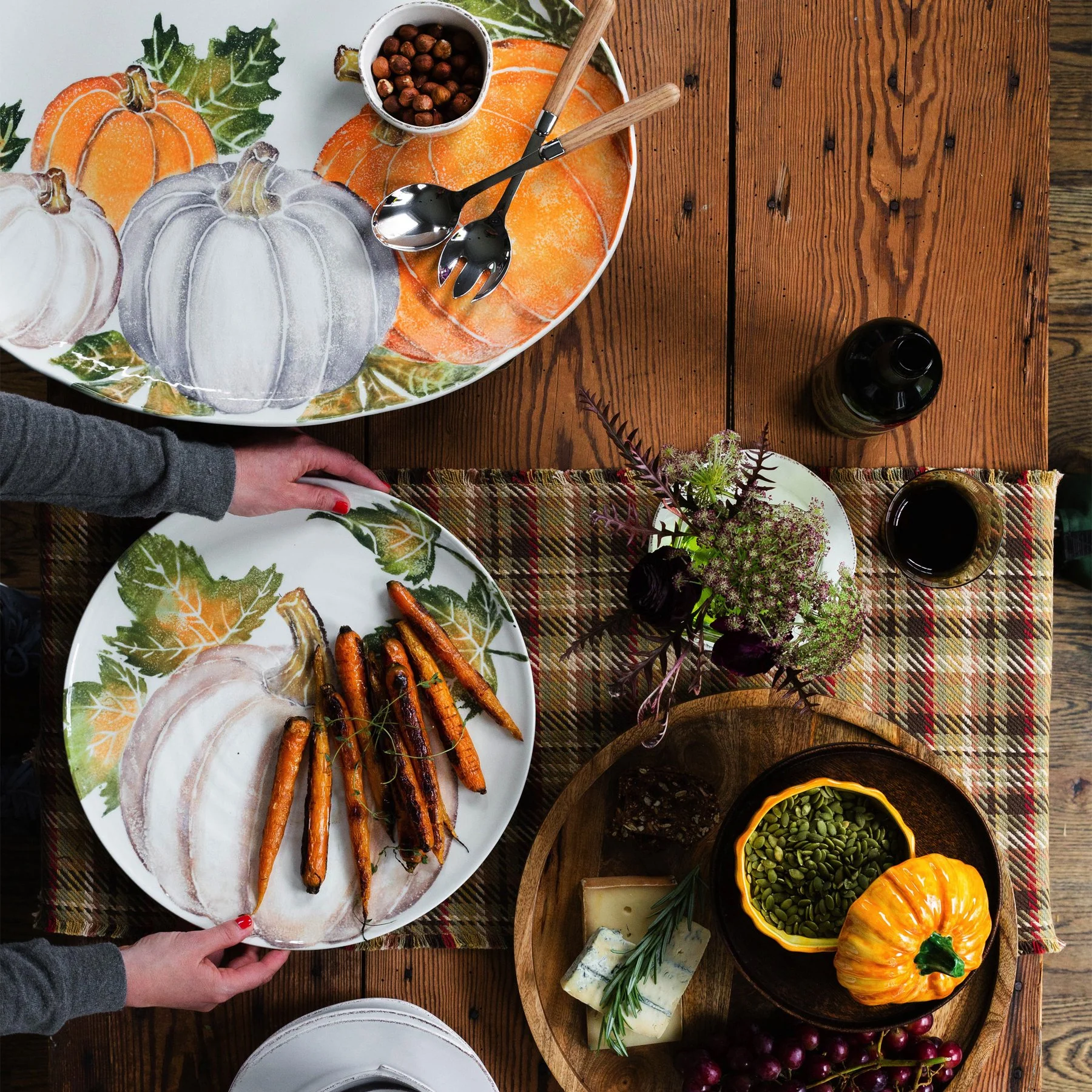 Pumpkins Round Platter With Pumpkin - Image 5
