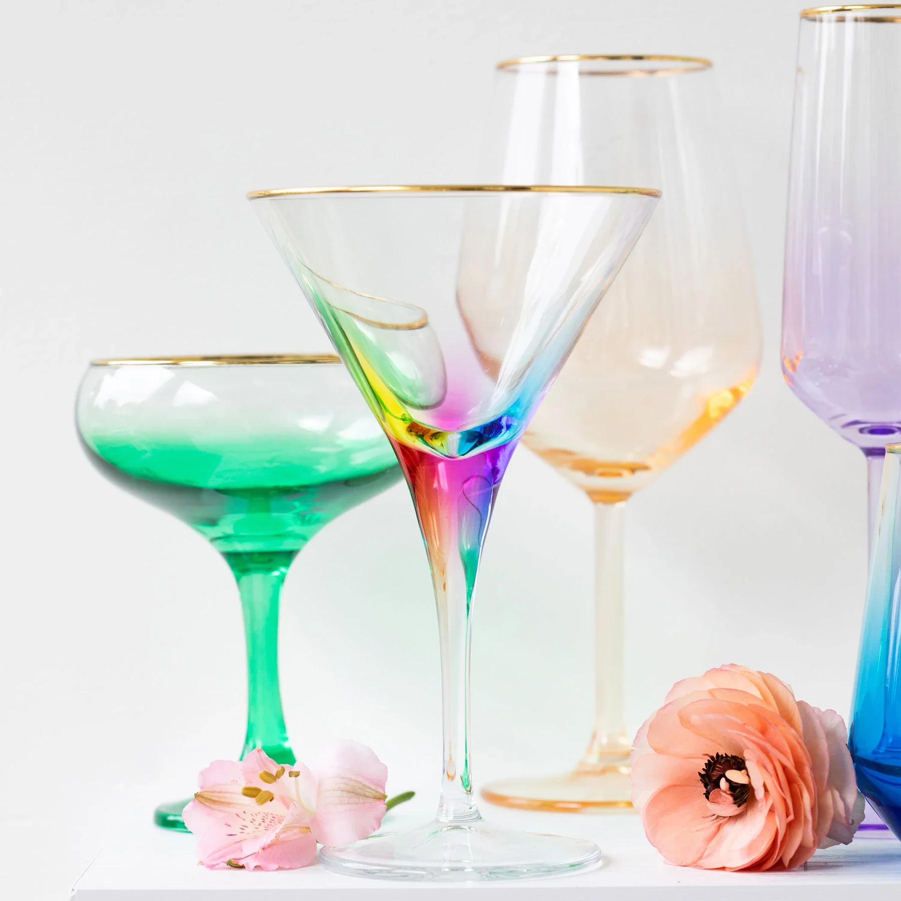 Rainbow Martini Glass - Image 2