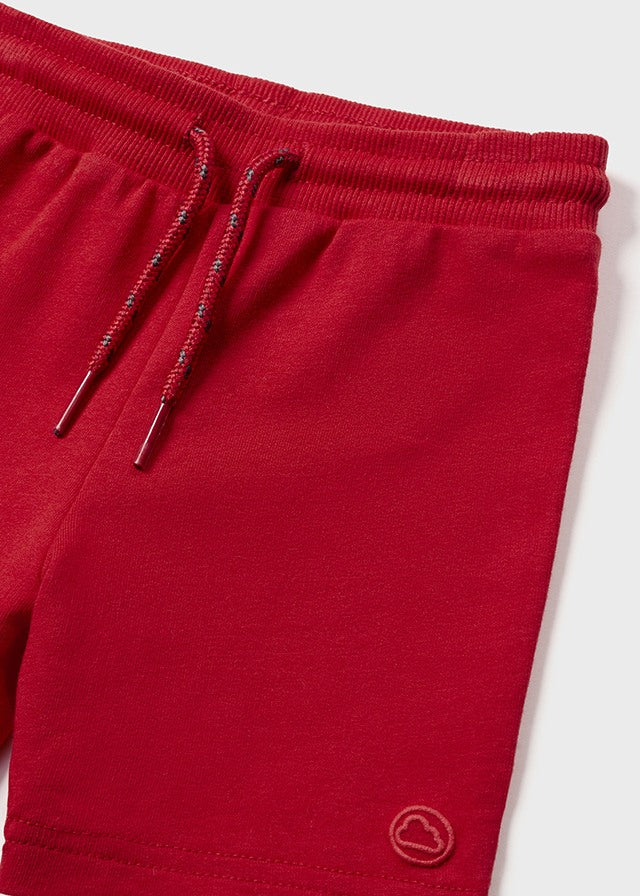 Red Basic Fleece Shorts - Image 3