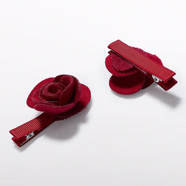 Red Flower Hair Clips - Image 2