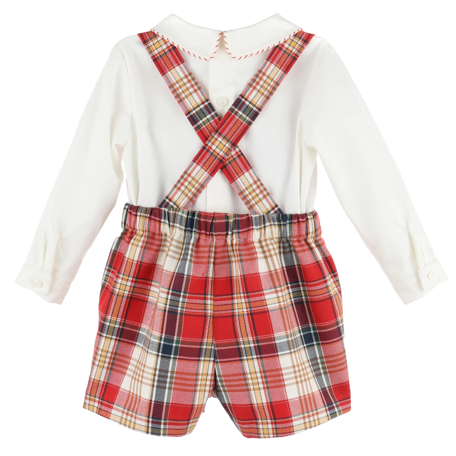 Red Tartan Plaid Suspender Set - Image 2