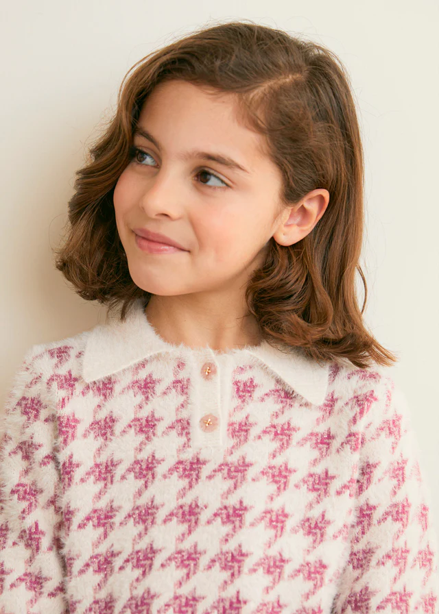 Redcurrant Houndstooth Knit Skirt Set - Image 2
