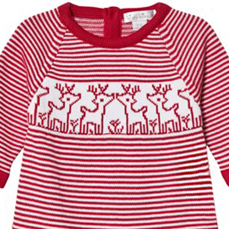 Reindeer Red Knit Playsuit - Image 2