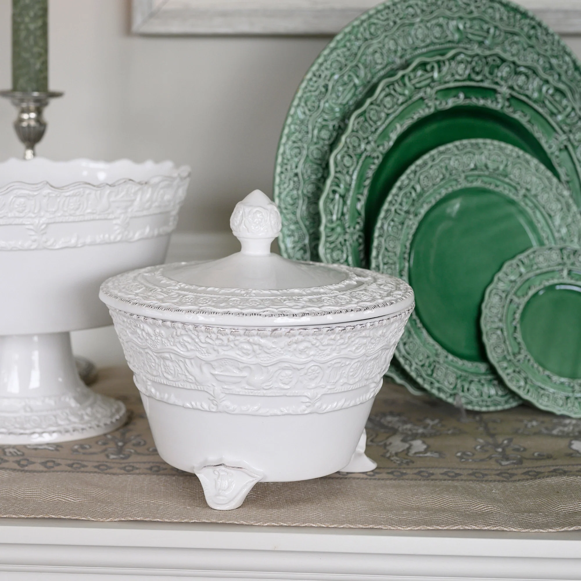 Renaissance Footed Bowl with Lid - Image 4
