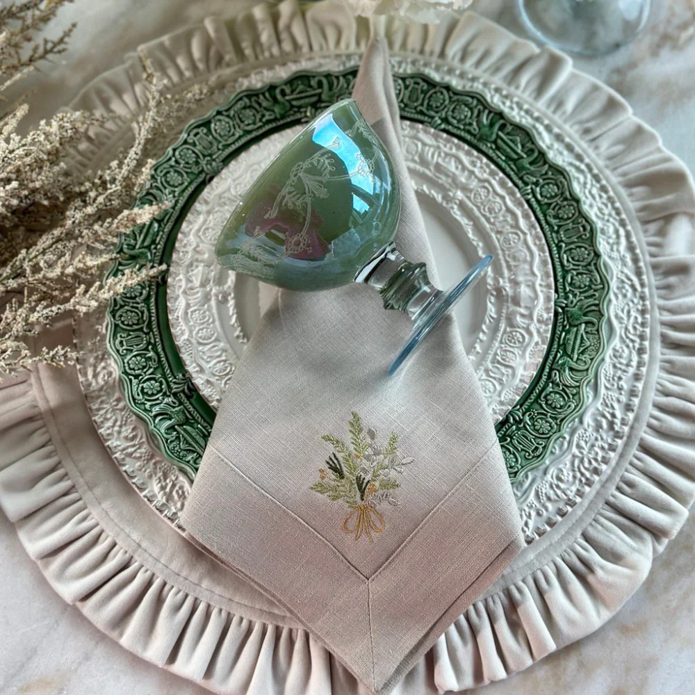 Rialto Borghese Etched Compote - Green - Image 2