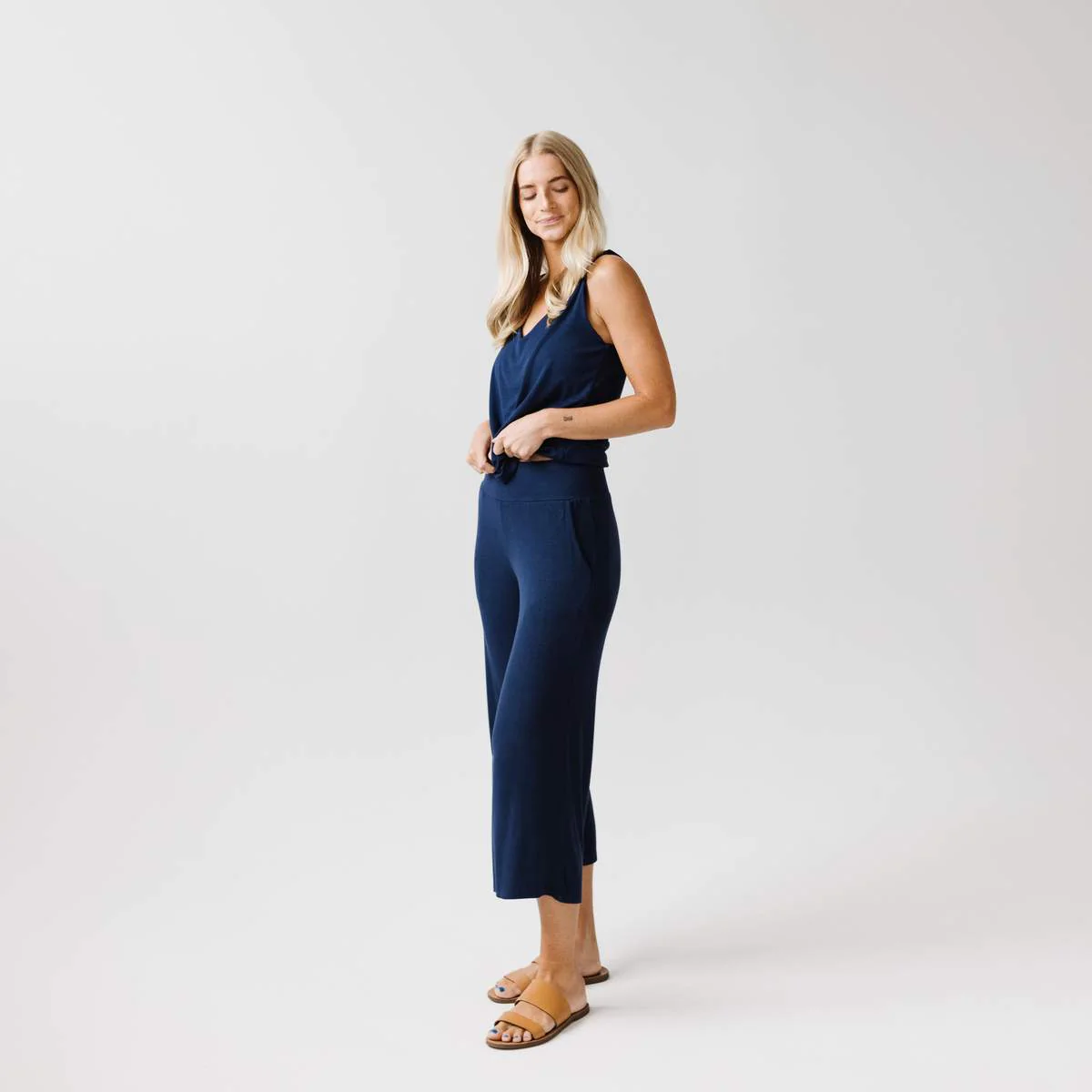 Rib-Knit Bamboo Lounge Capri - Image 4