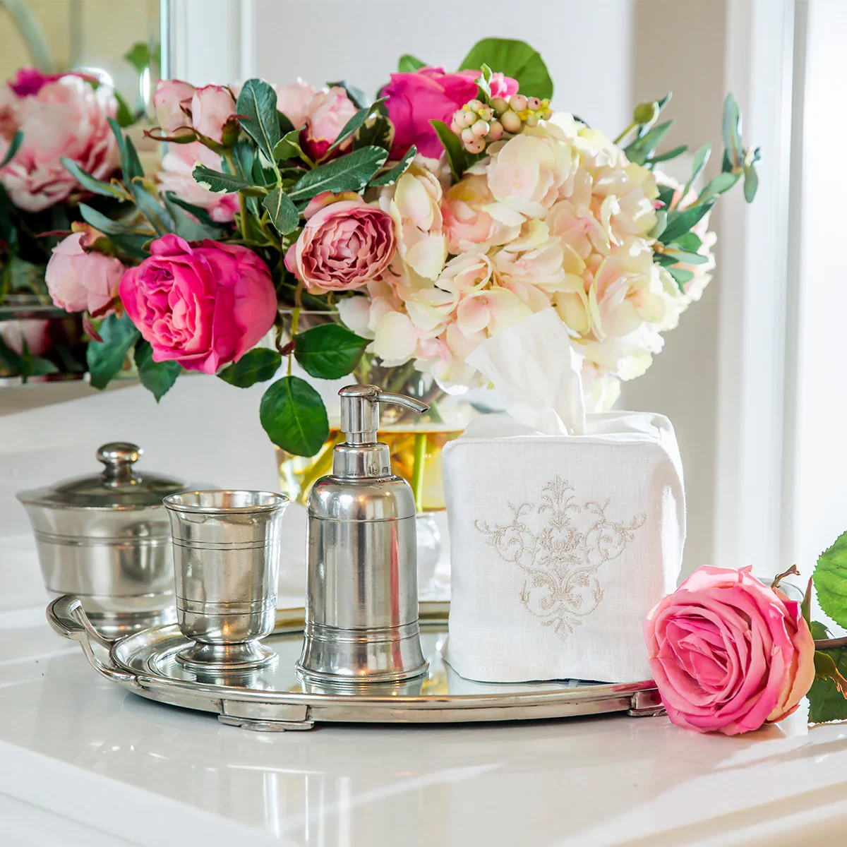 Roma Mirror Tray with Handles - Image 3