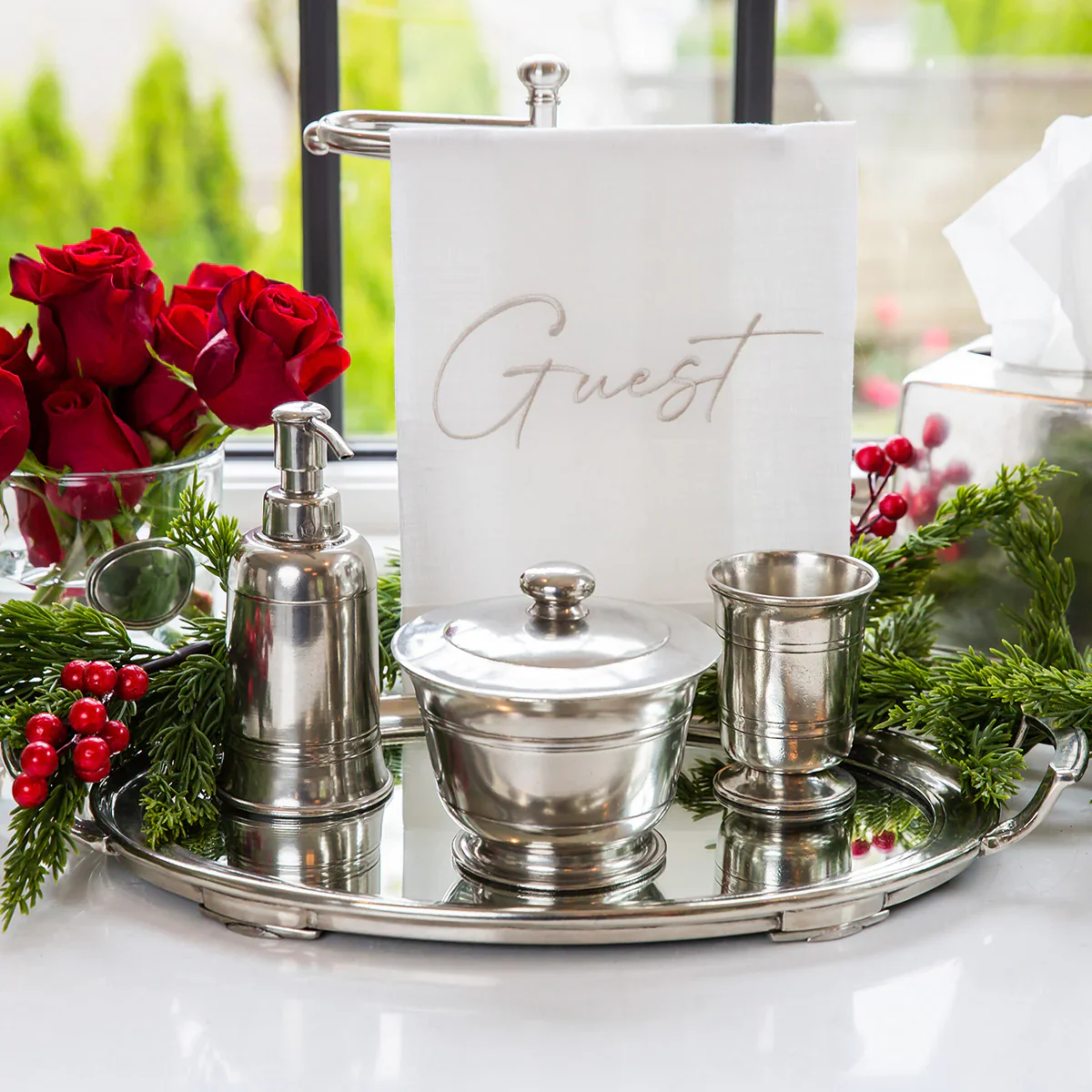 Roma Mirror Tray with Handles - Image 4