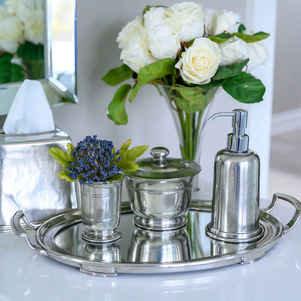 Roma Mirror Tray with Handles - Image 5