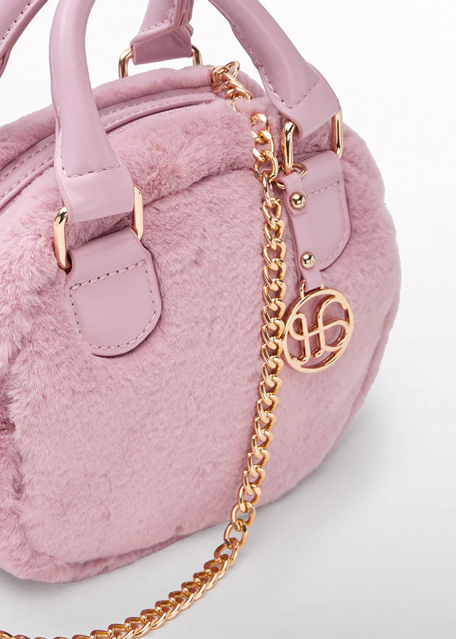 Rose Faux Fur Shearling Hand Bag - Image 4