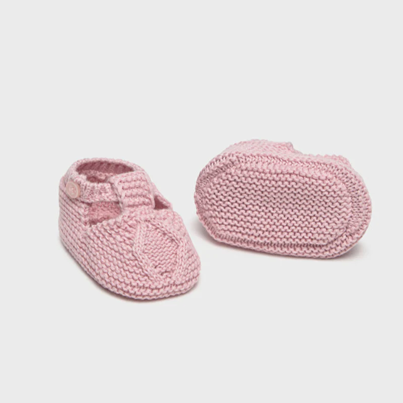 Rose Pink Knit Booties - Image 3