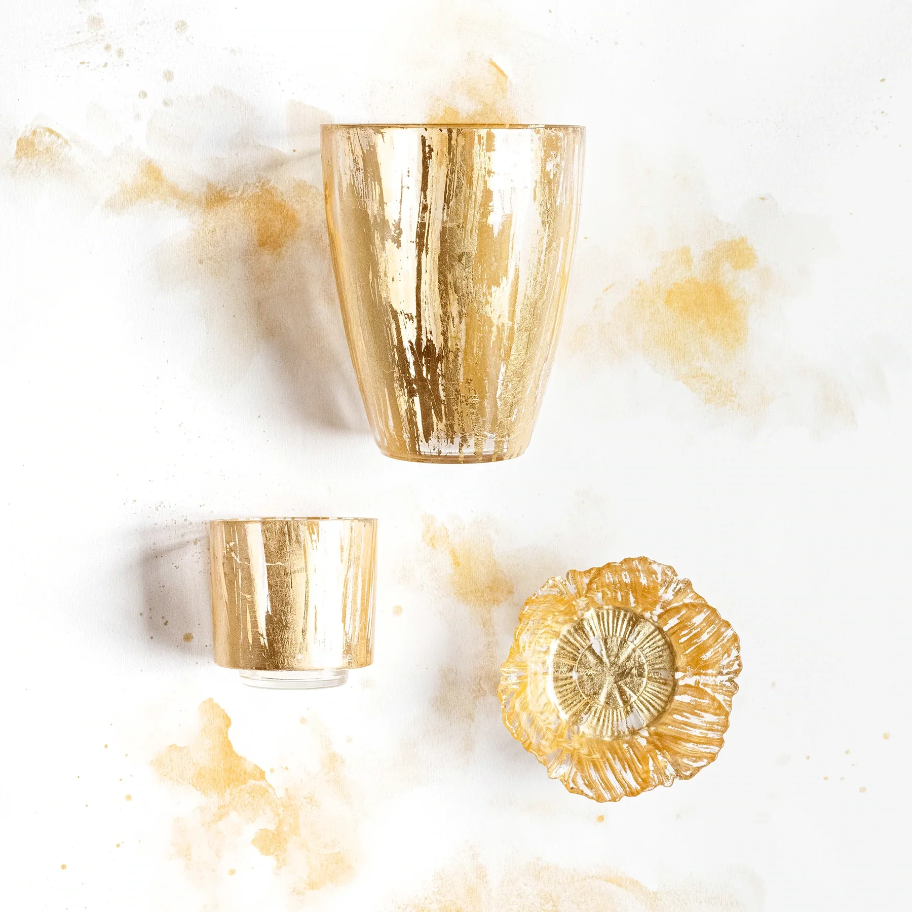 Rufolo Glass Gold Brushstroke Vase - Image 3