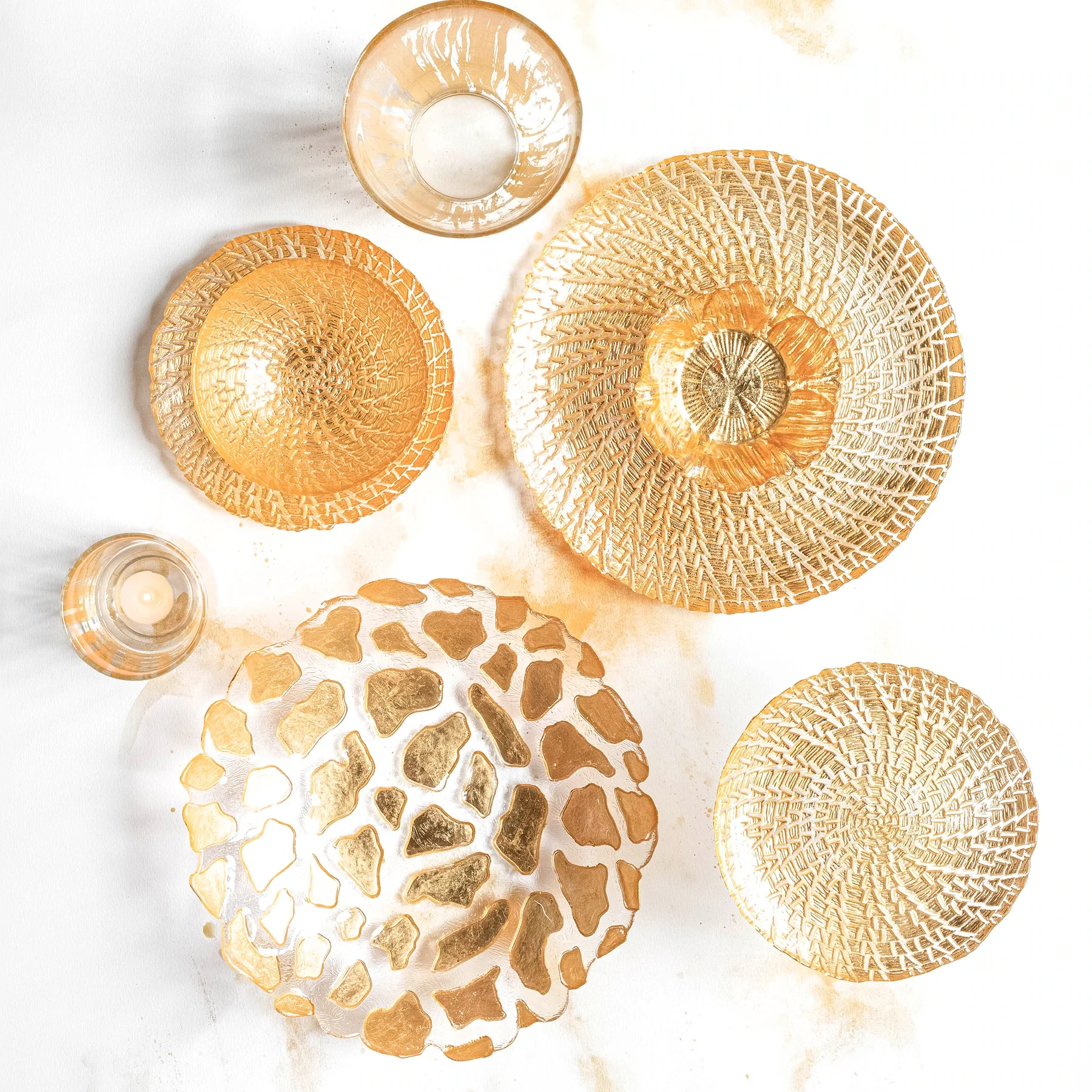Rufolo Glass Gold Crocodile Salad Plate - Image 3