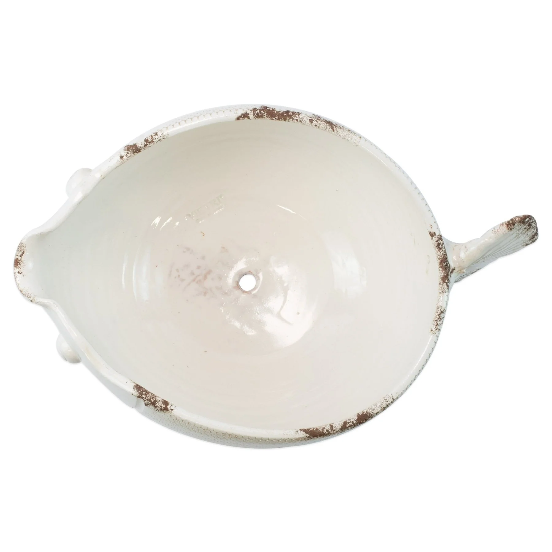 Rustic Garden White Fish Cachepot - Image 2