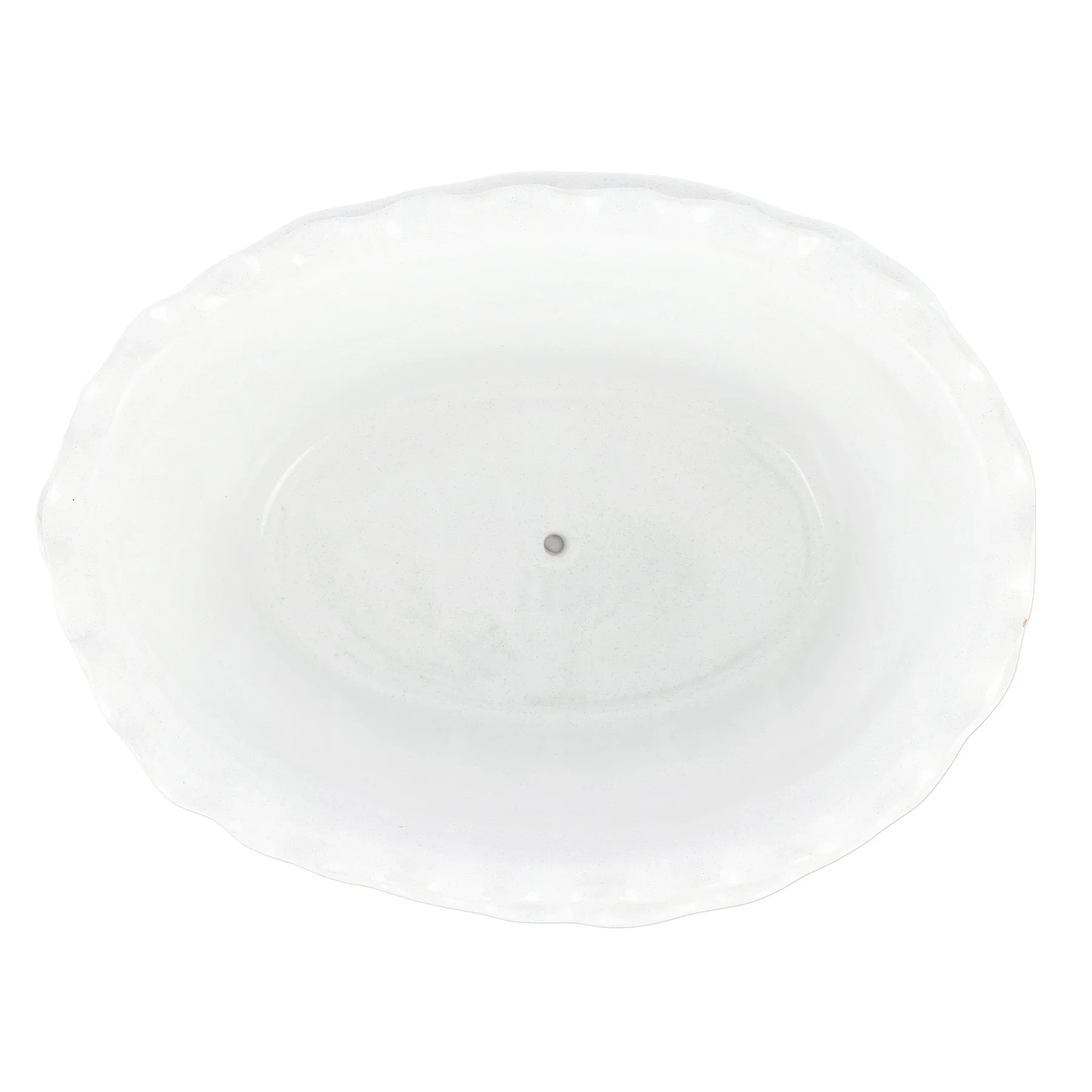 Rustic Garden White Ruffle Oval Planter - Image 2