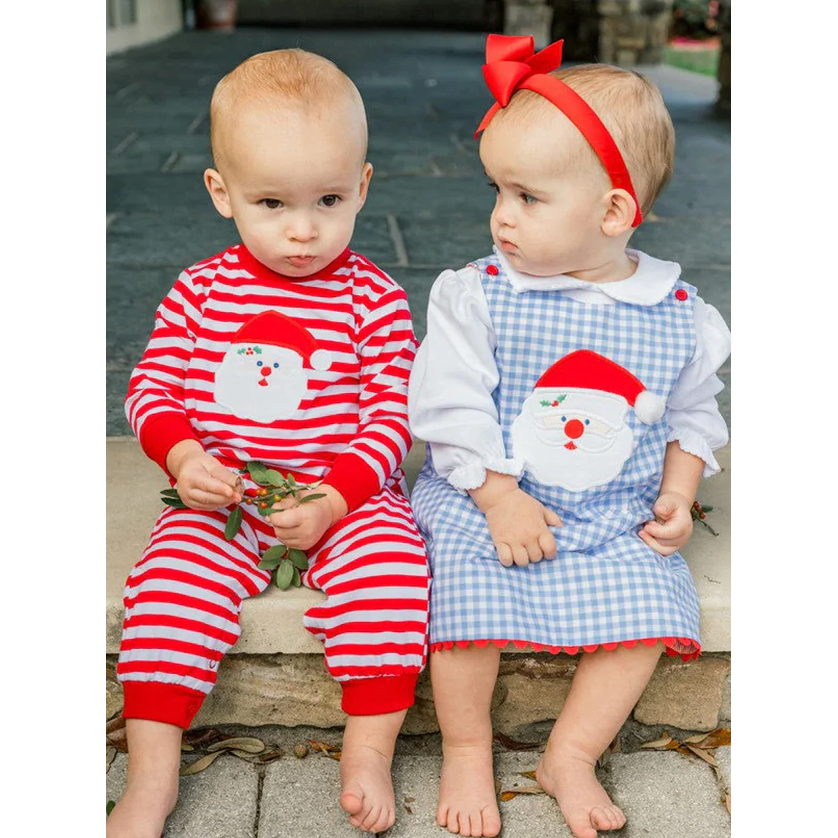 Santa Boys Knit Romper - Image 3