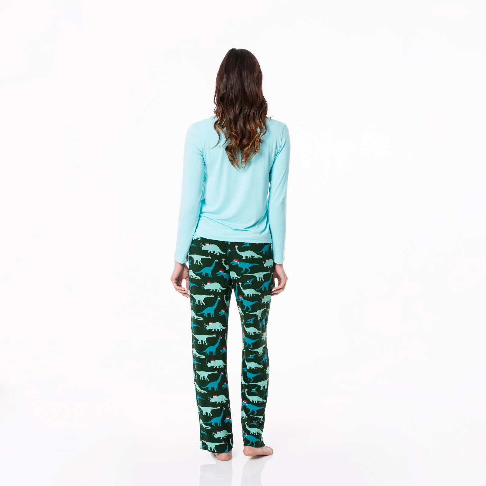 Santa Dinos Women's Long Sleeve Loosey Goosey Tee & Pajama Pants Set - Image 2