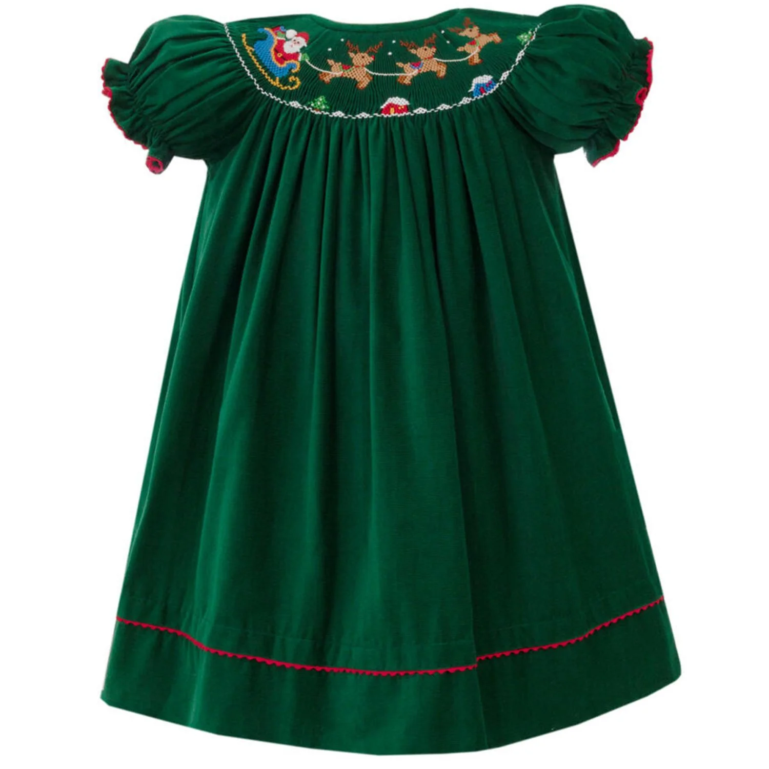 Santa Sleigh Green Corduroy Bishop